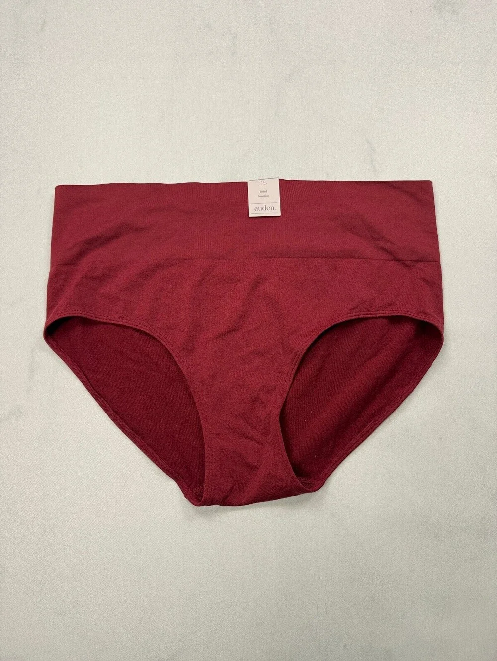 Auden Waistband Brief Burgundy Modern Classic Style - Womens 1X